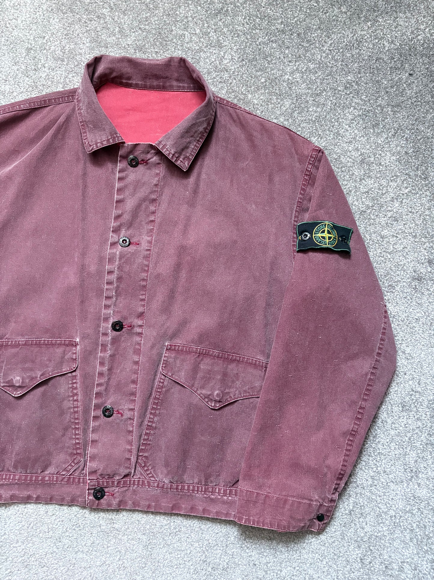 Stone Island 1986 Reversible Burgundy Tela Stella Jacket