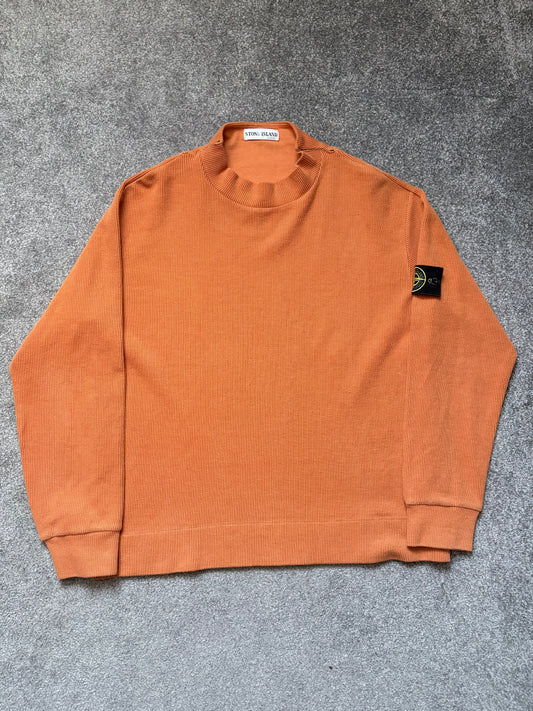 Stone Island 2001 Orange Ribbed Sweatshirt