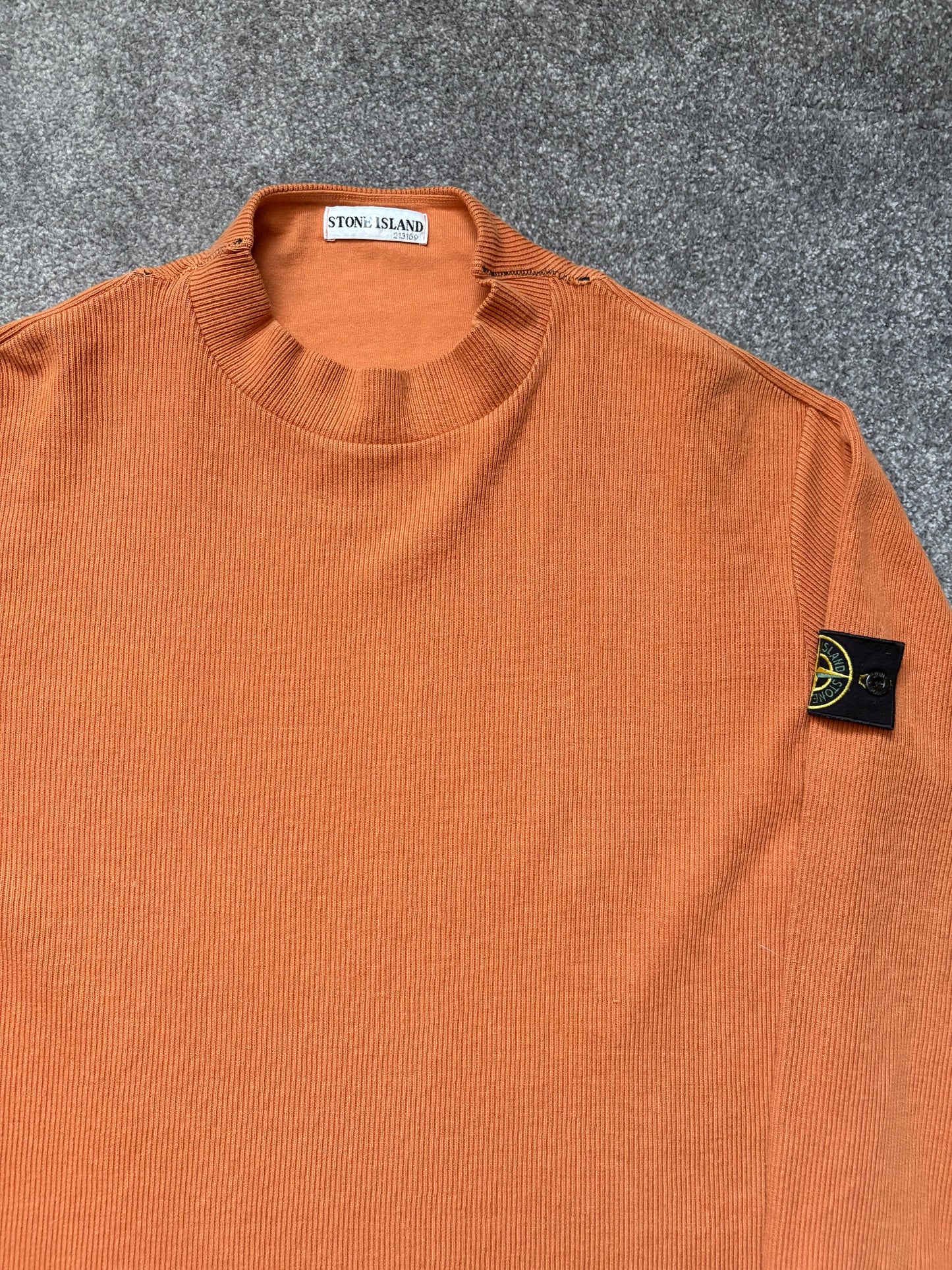 Stone Island 2001 Orange Ribbed Sweatshirt