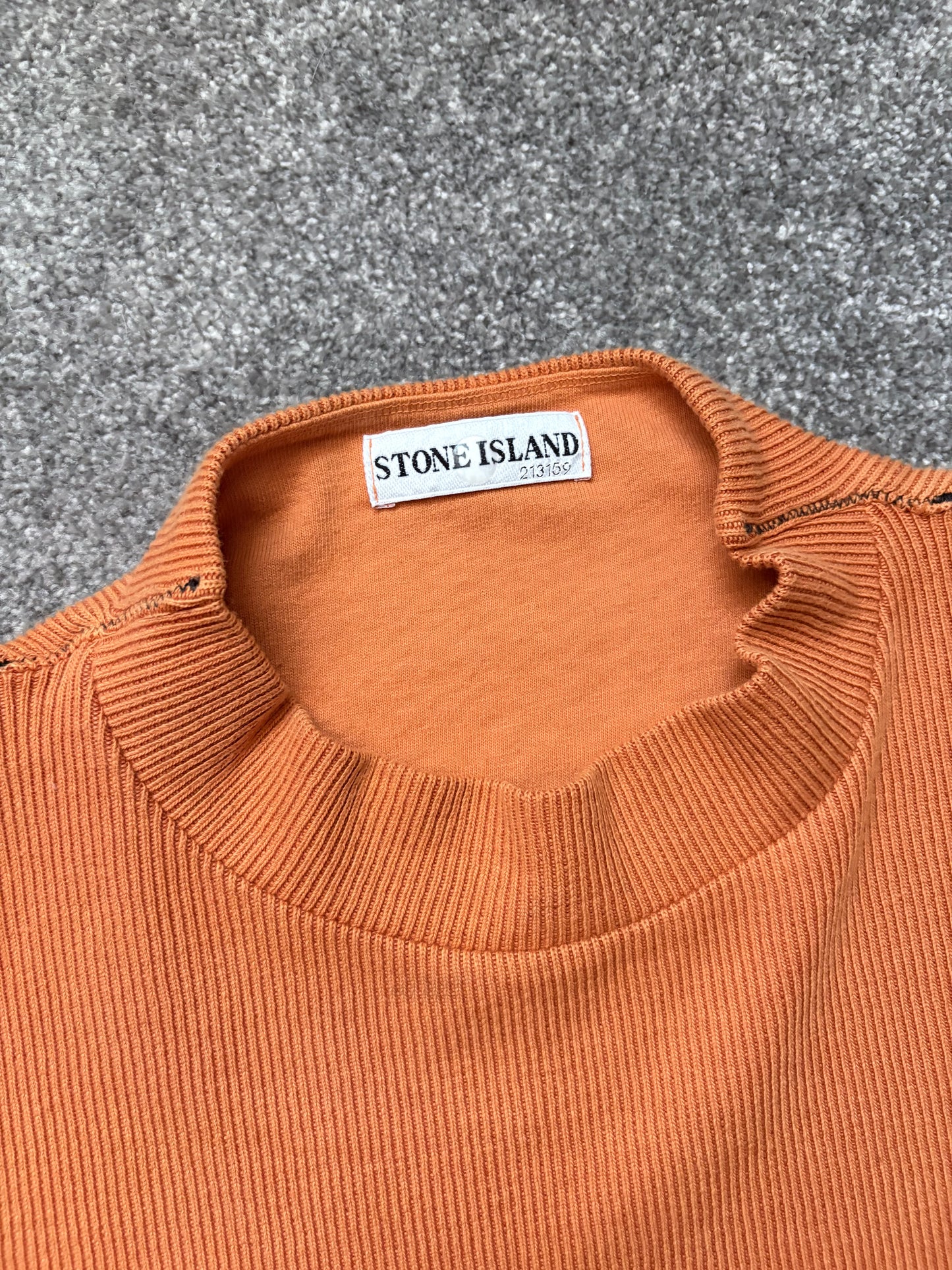 Stone Island 2001 Orange Ribbed Sweatshirt