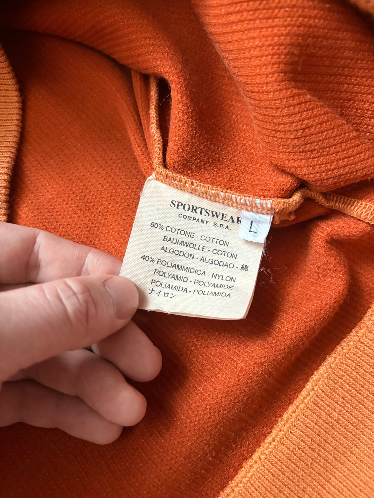 Stone Island 2001 Orange Ribbed Sweatshirt