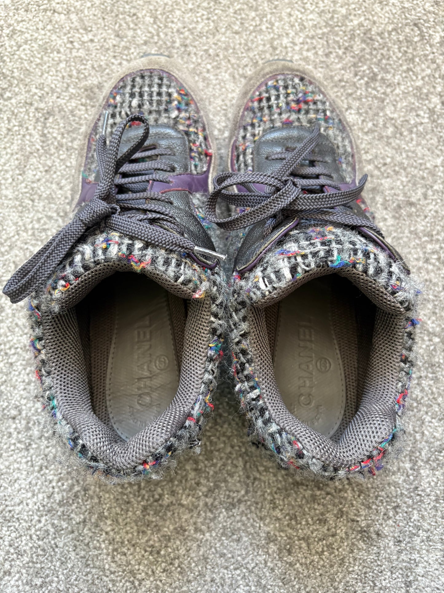 Chanel Tweed Runners Trainers UK7 US8 EU40