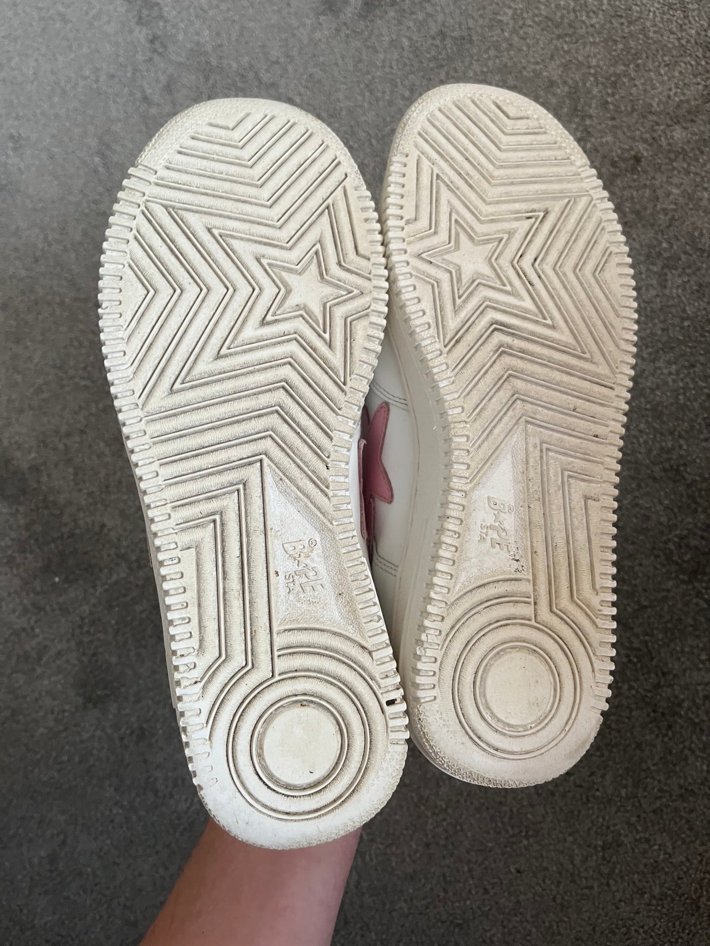 Bape Pink White Leather 2004 Bapestas
