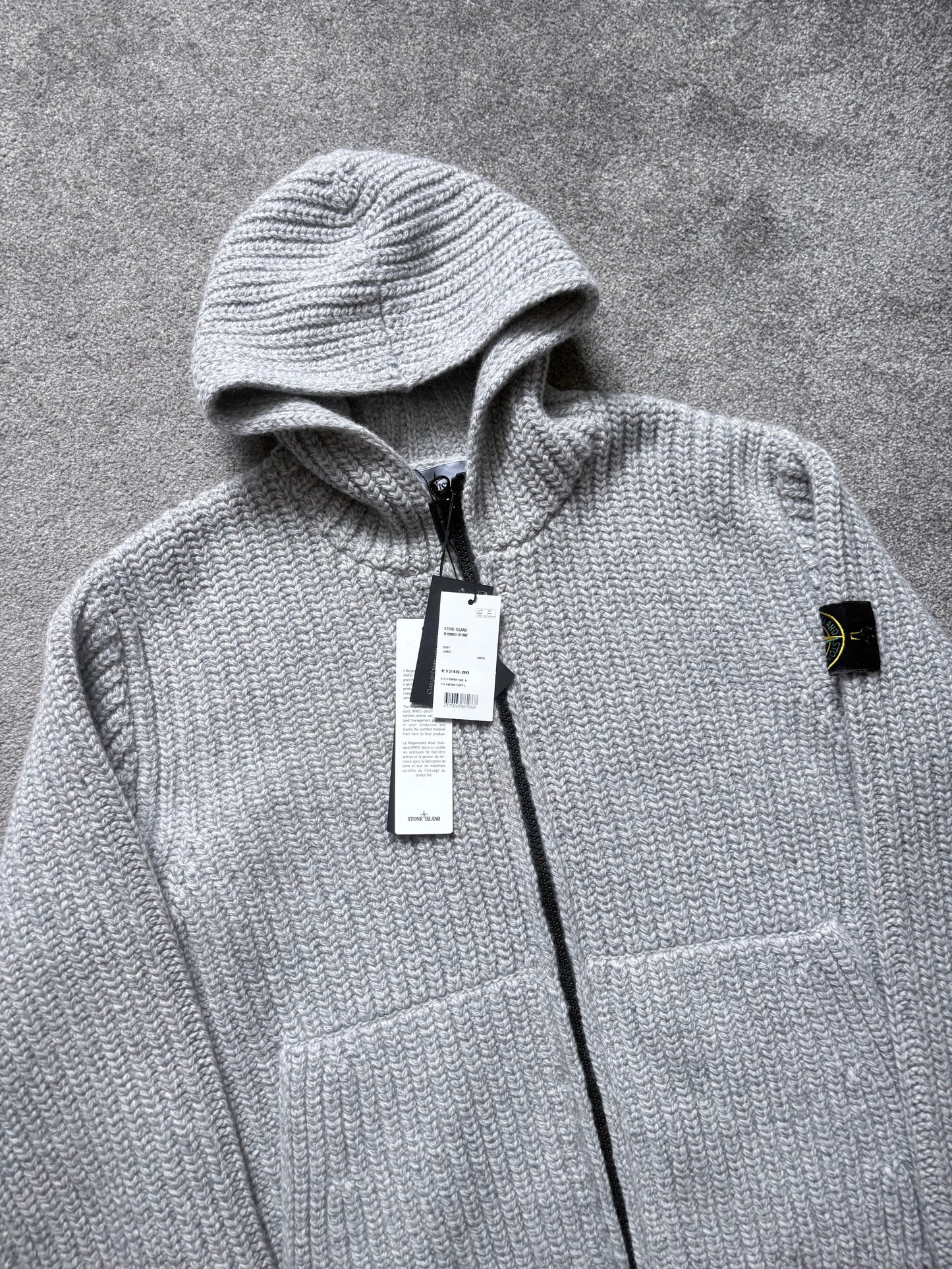 Stone Island Fisherman Ribbed Wool & Cashmere Knit Hoodie