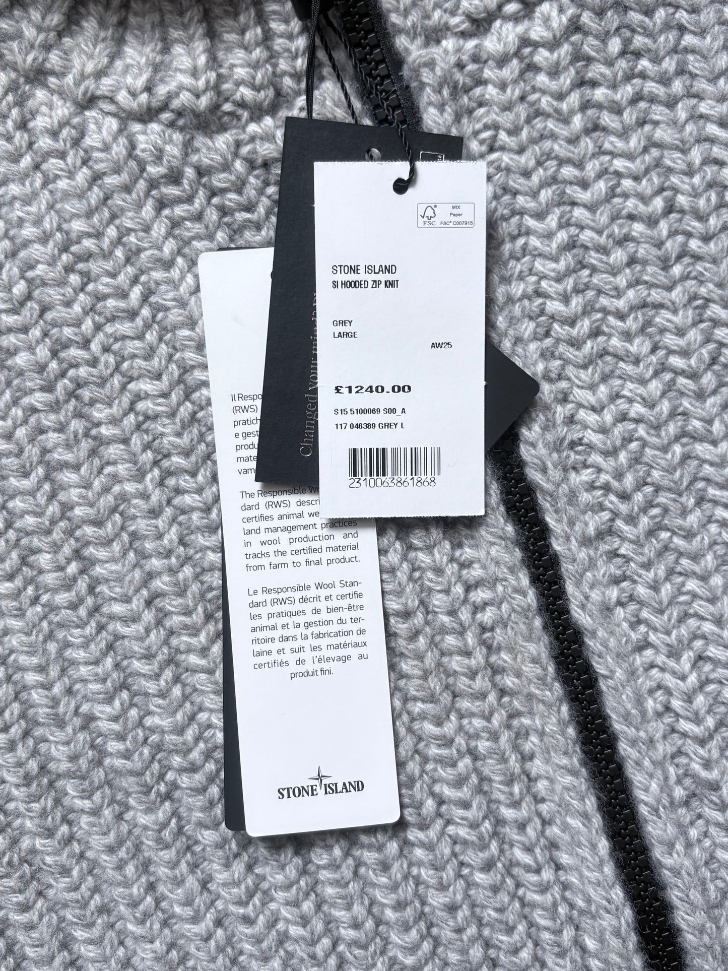 Stone Island Fisherman Ribbed Wool & Cashmere Knit Hoodie
