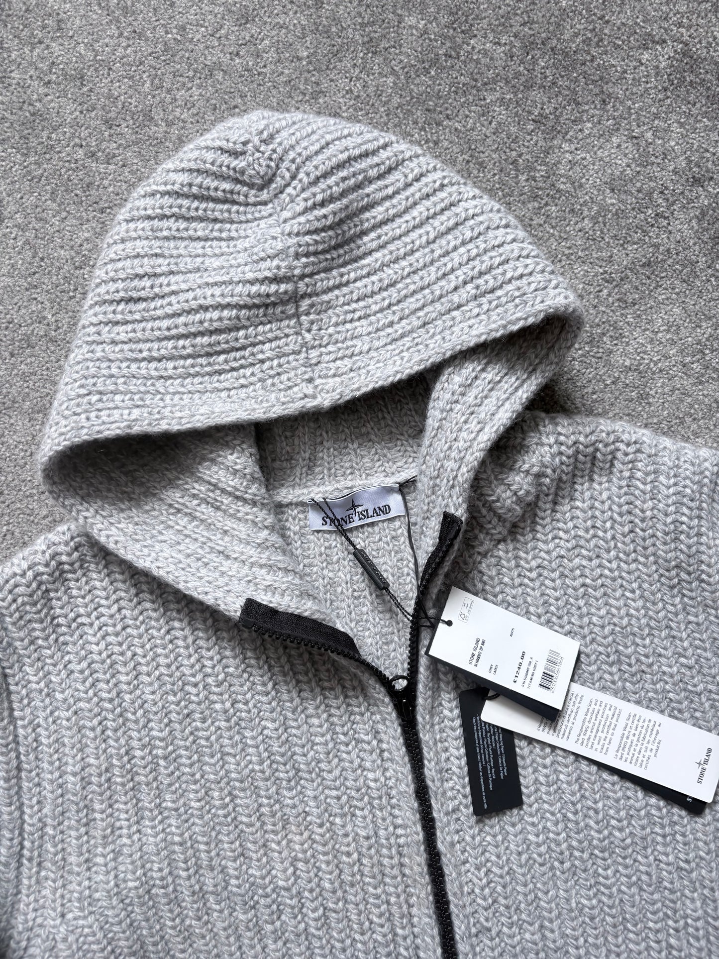 Stone Island Fisherman Ribbed Wool & Cashmere Knit Hoodie