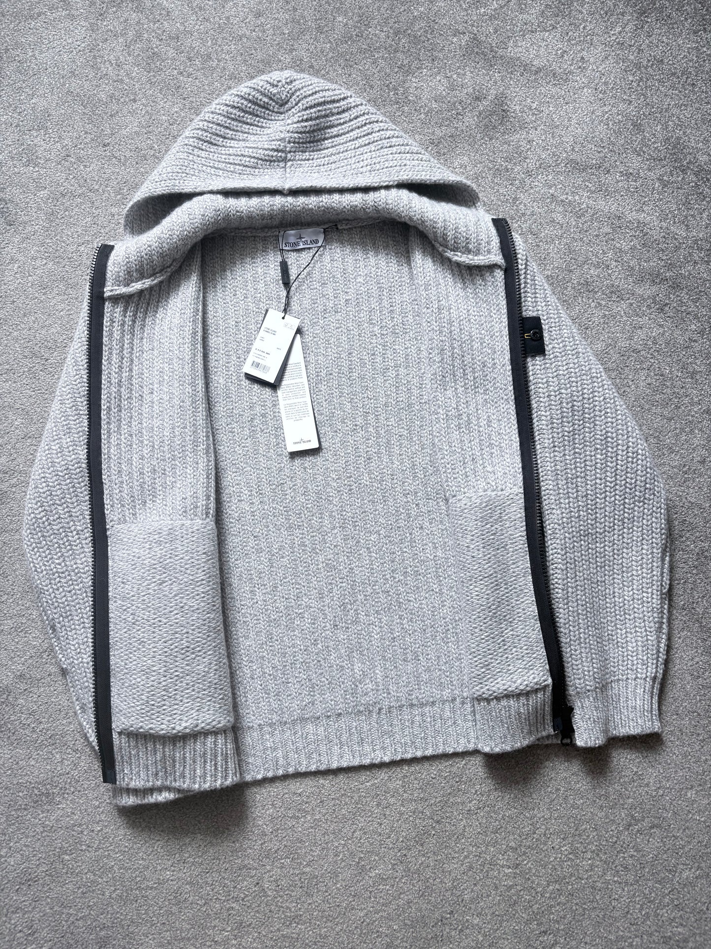 Stone Island Fisherman Ribbed Wool & Cashmere Knit Hoodie