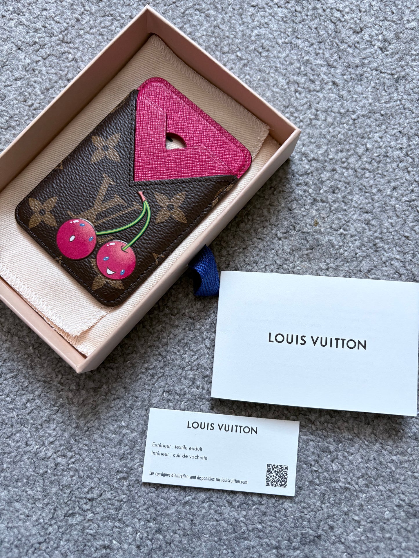 Louis Vuitton x Takashi Murakami Monogram Cherry Magnetic Cardholder