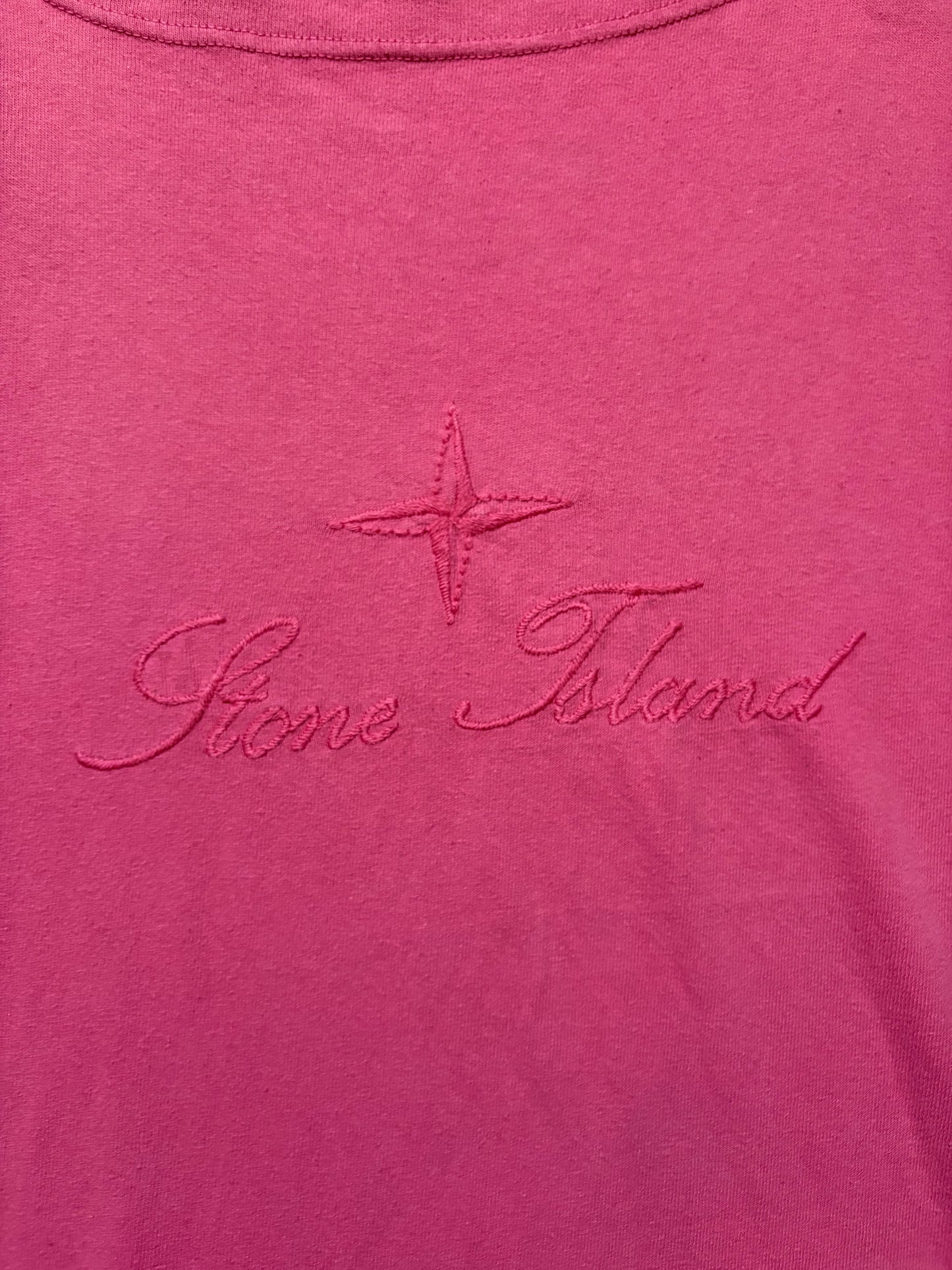 Stone Island 80s Red Boat Neck Spellout Shirt