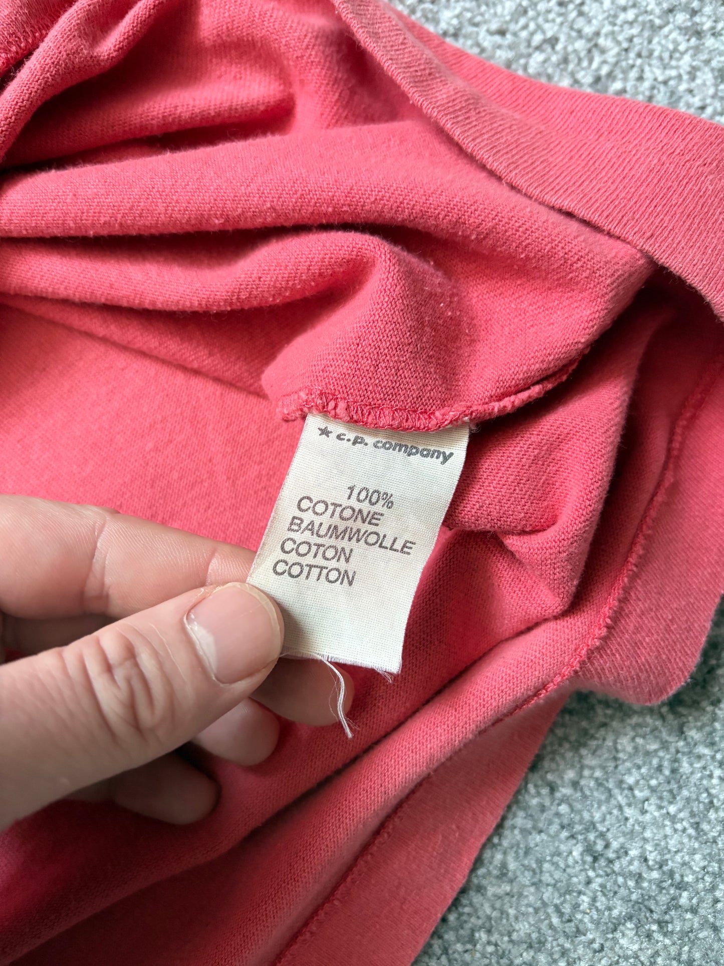 Stone Island 80s Red Boat Neck Spellout Shirt