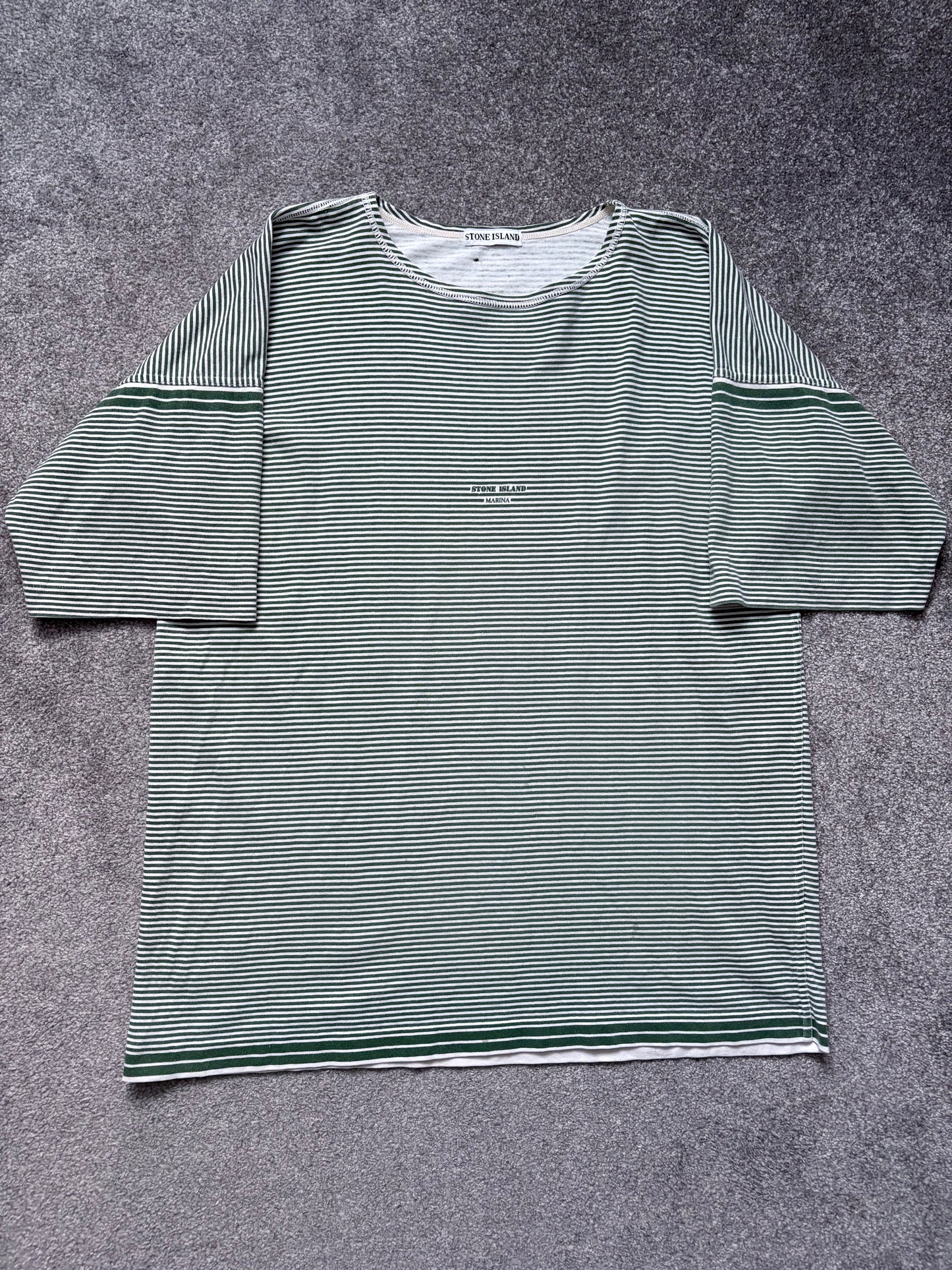 Stone Island 80s Green Striped Marina Shirt