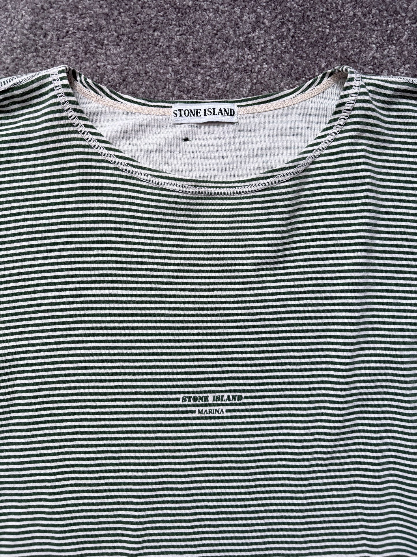 Stone Island 80s Green Striped Marina Shirt