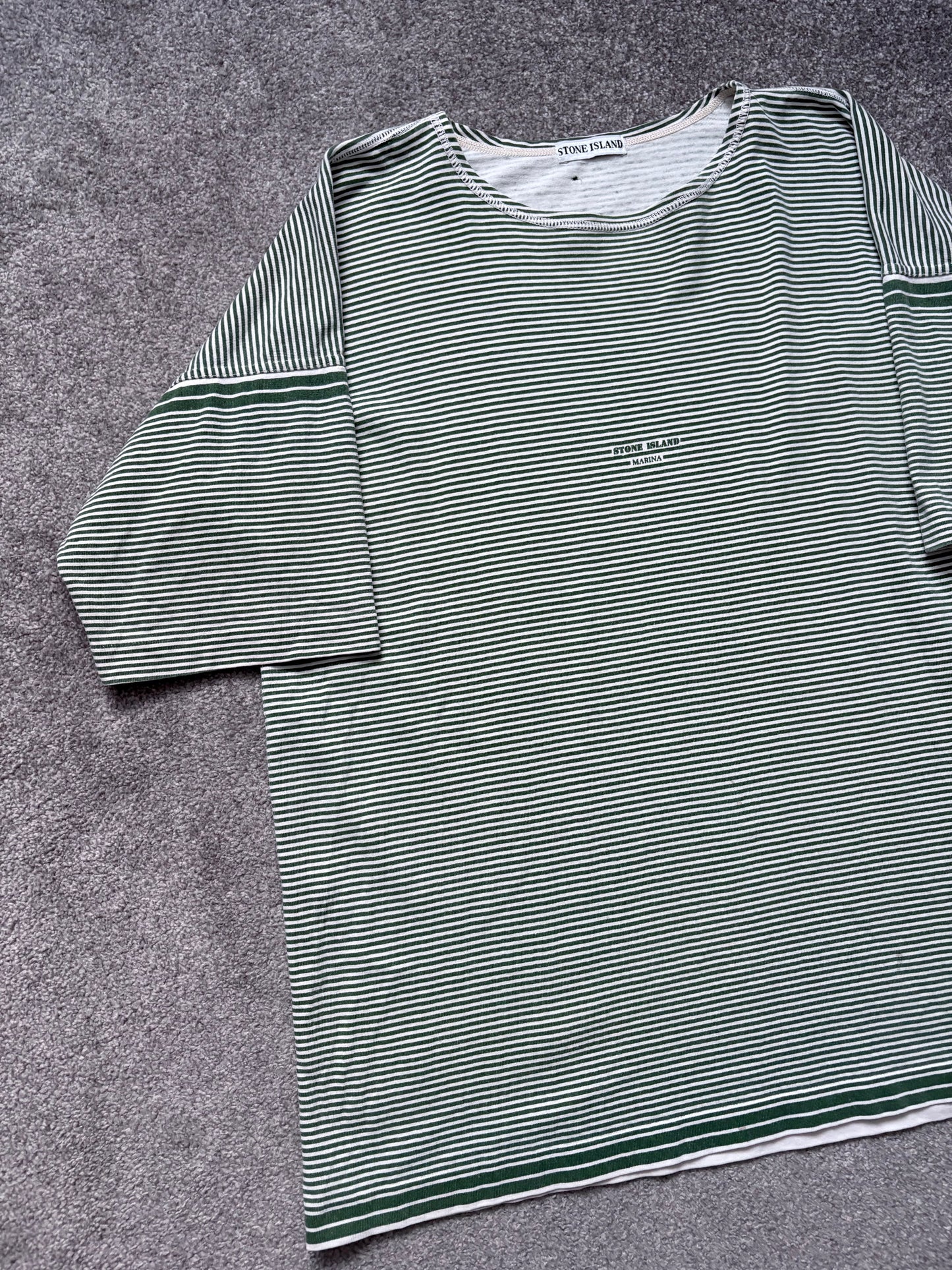 Stone Island 80s Green Striped Marina Shirt