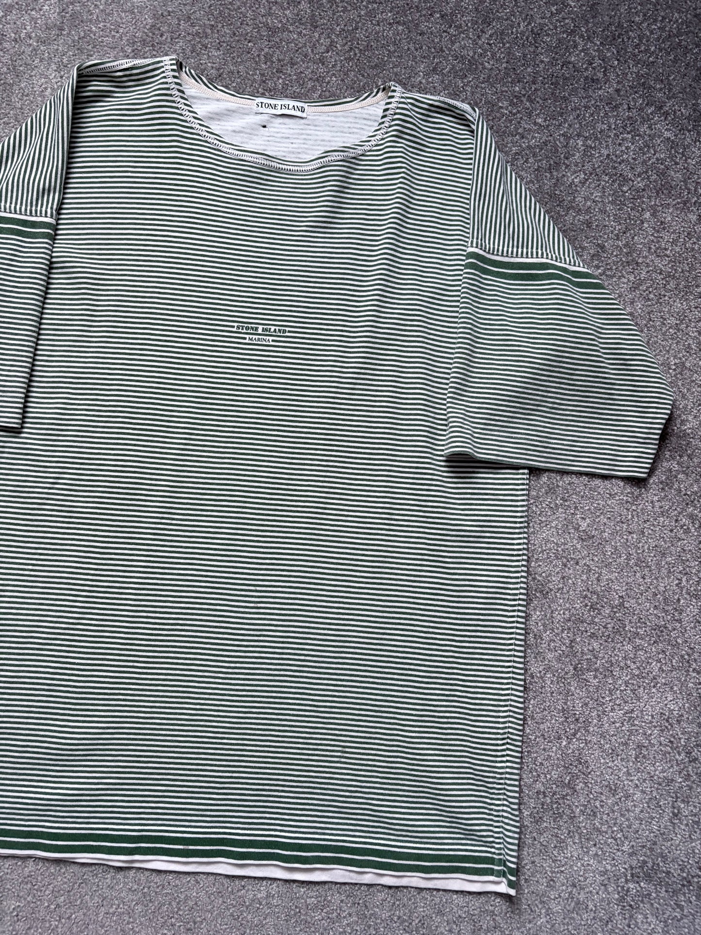 Stone Island 80s Green Striped Marina Shirt