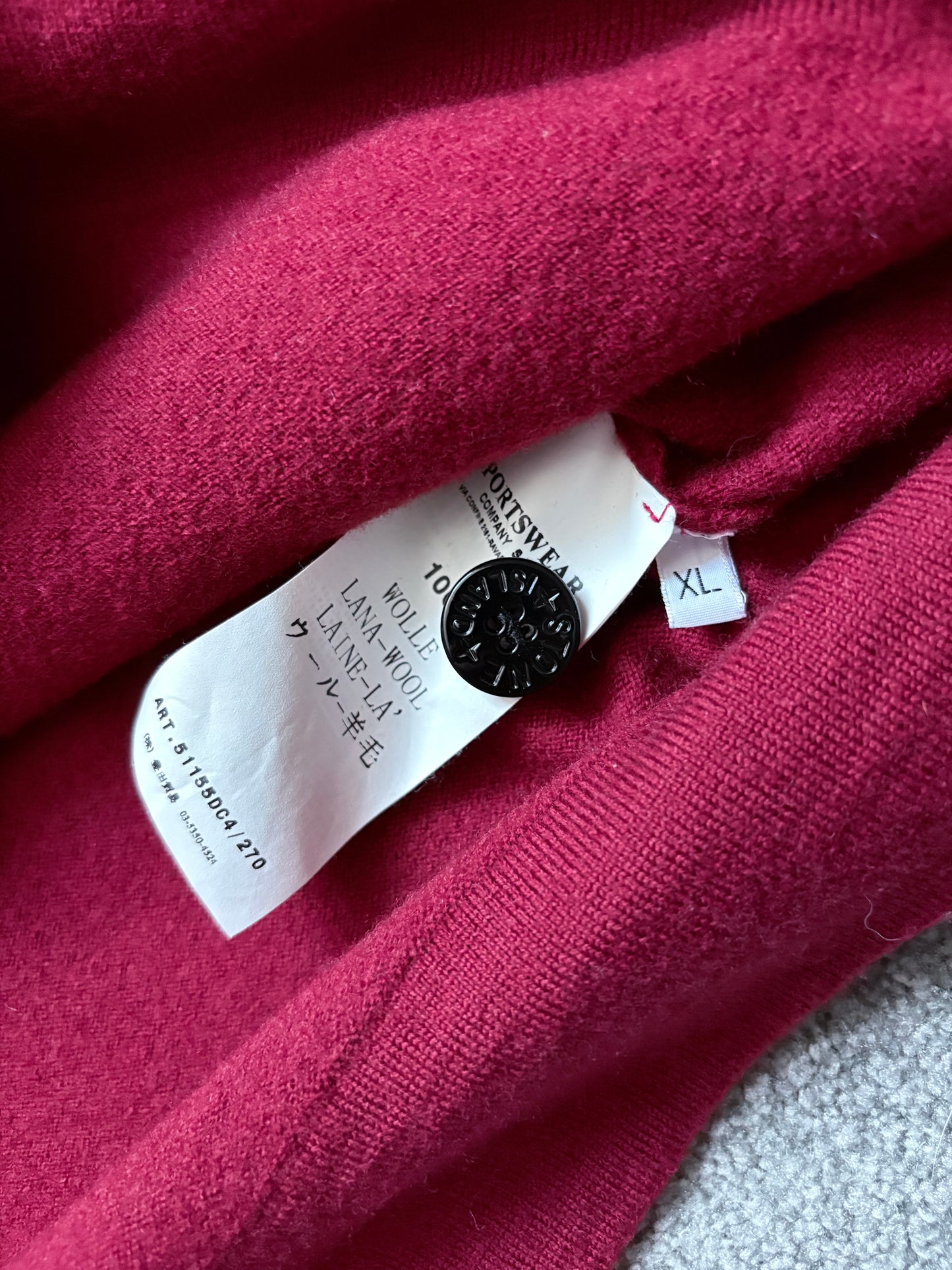 Stone Island 2009 Red Wool Cardigan