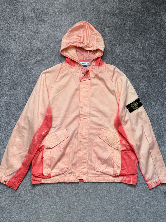 Stone Island 2002 Orange Sun Bleached Raso Gommato Jacket