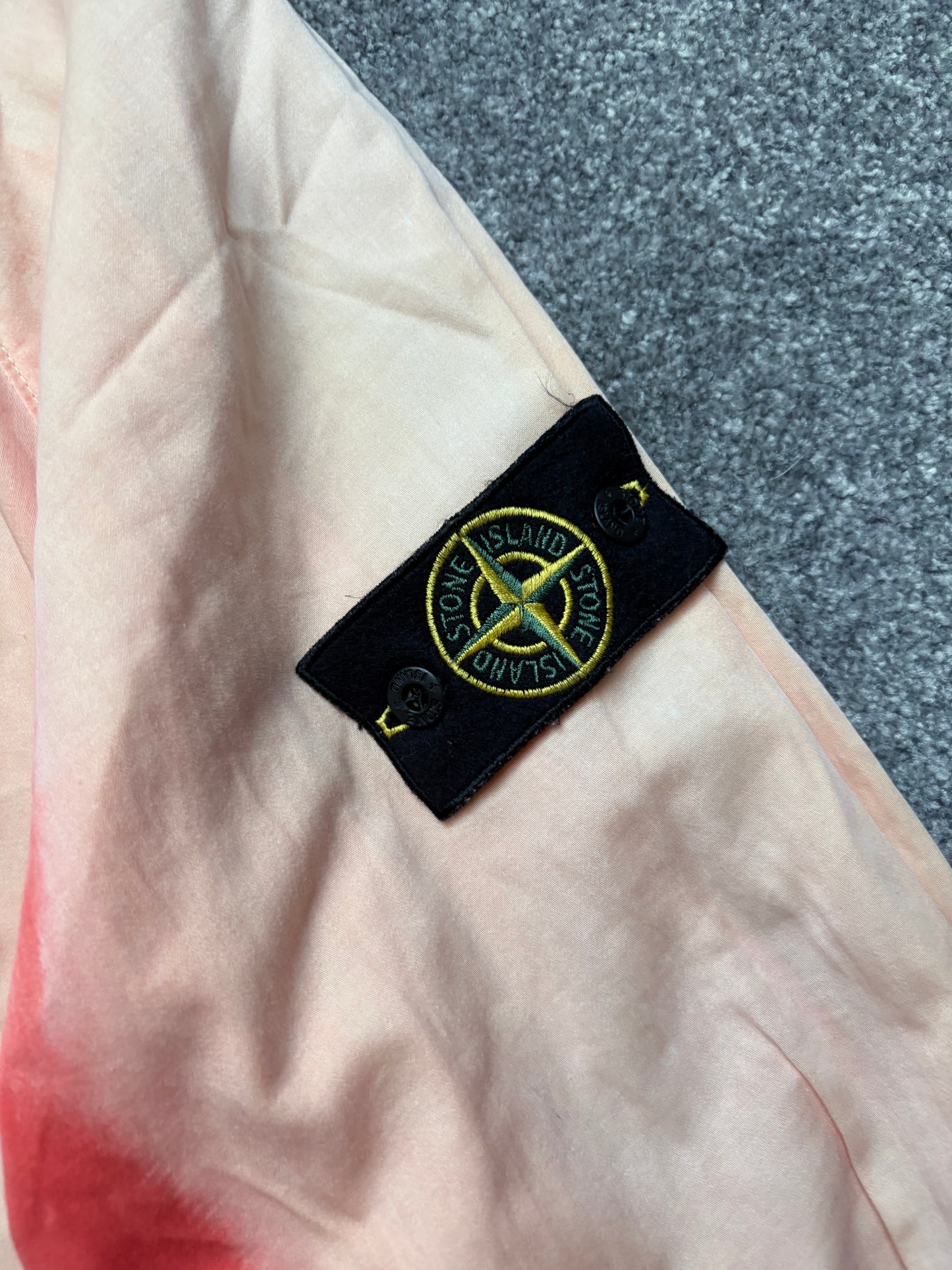 Stone Island 2002 Orange Sun Bleached Raso Gommato Jacket