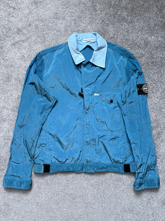 Stone Island 2004 Nylon Metal Two-Tone Lightweight Trucker Jacket