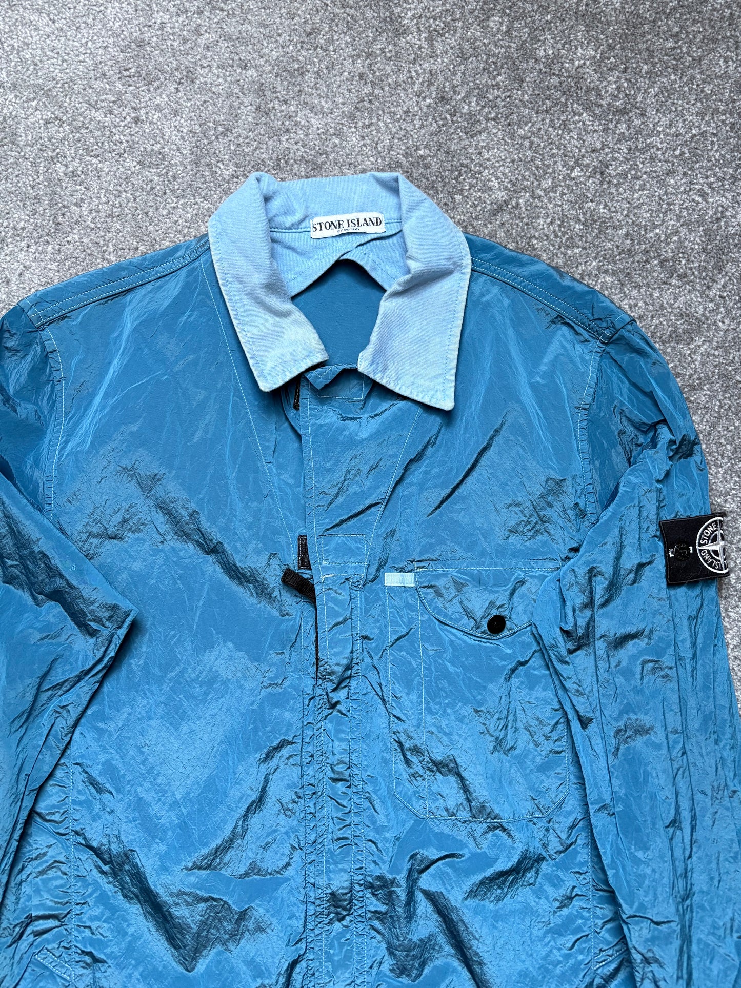Stone Island 2004 Nylon Metal Two-Tone Lightweight Trucker Jacket