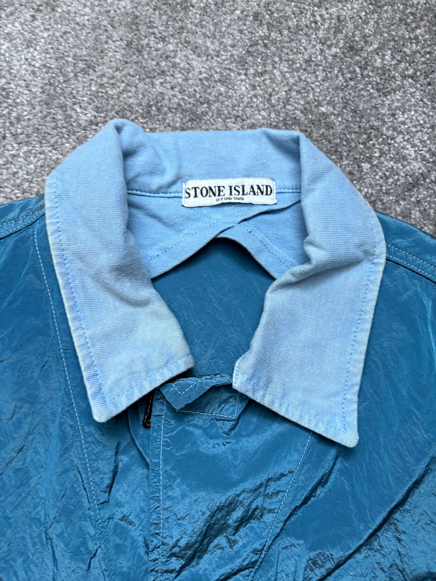 Stone Island 2004 Nylon Metal Two-Tone Lightweight Trucker Jacket