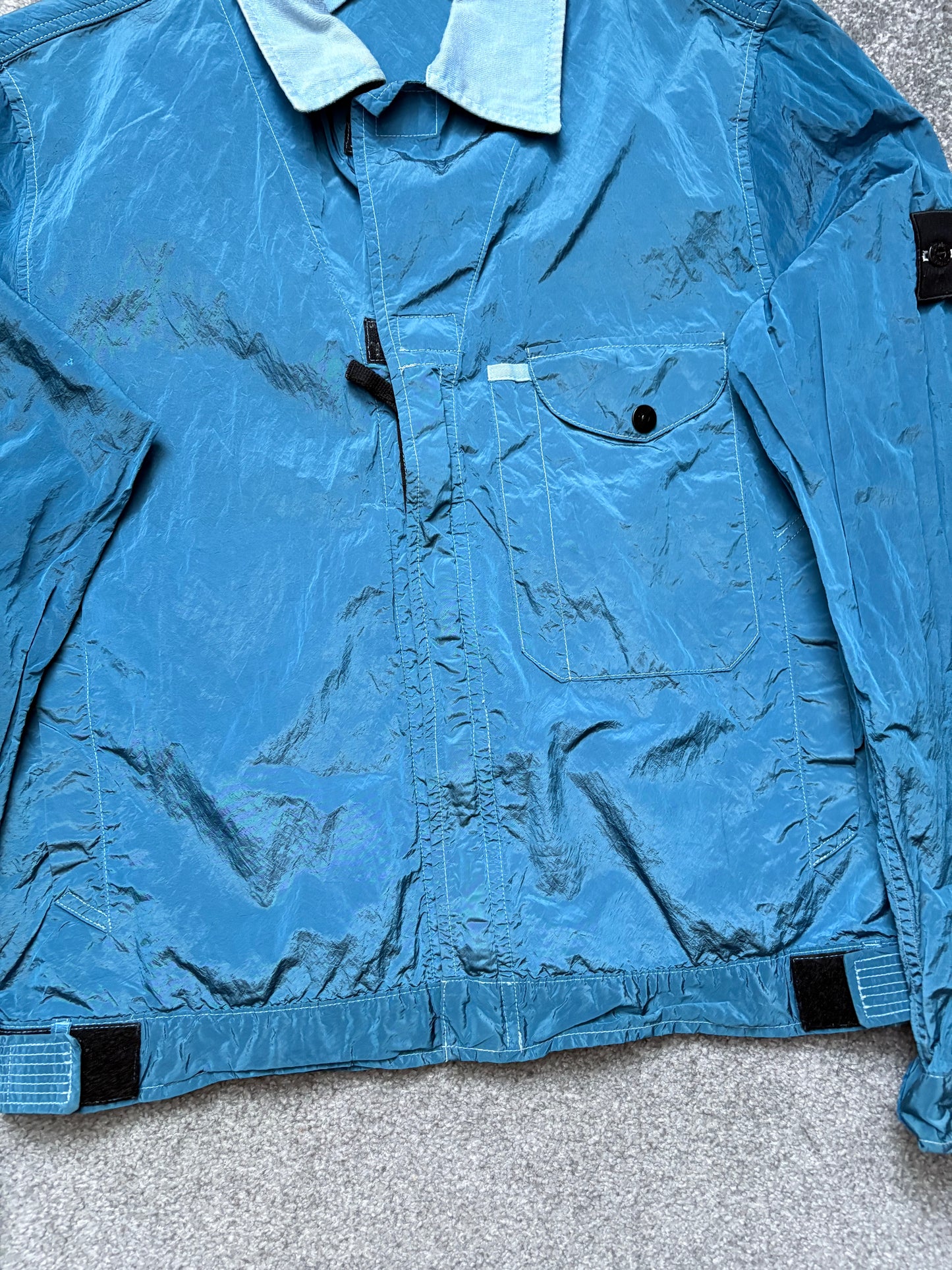 Stone Island 2004 Nylon Metal Two-Tone Lightweight Trucker Jacket