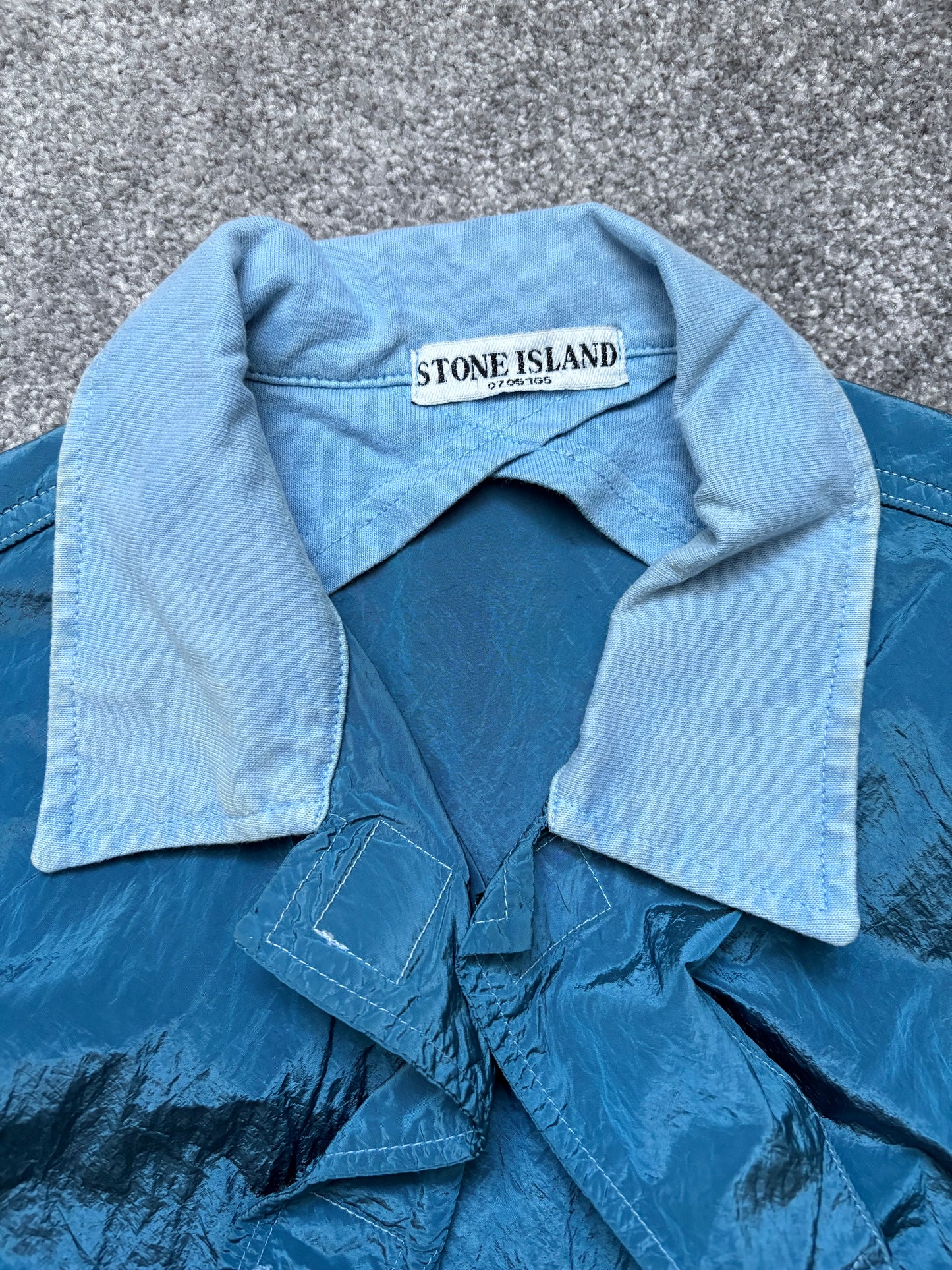 Stone Island 2004 Nylon Metal Two-Tone Lightweight Trucker Jacket