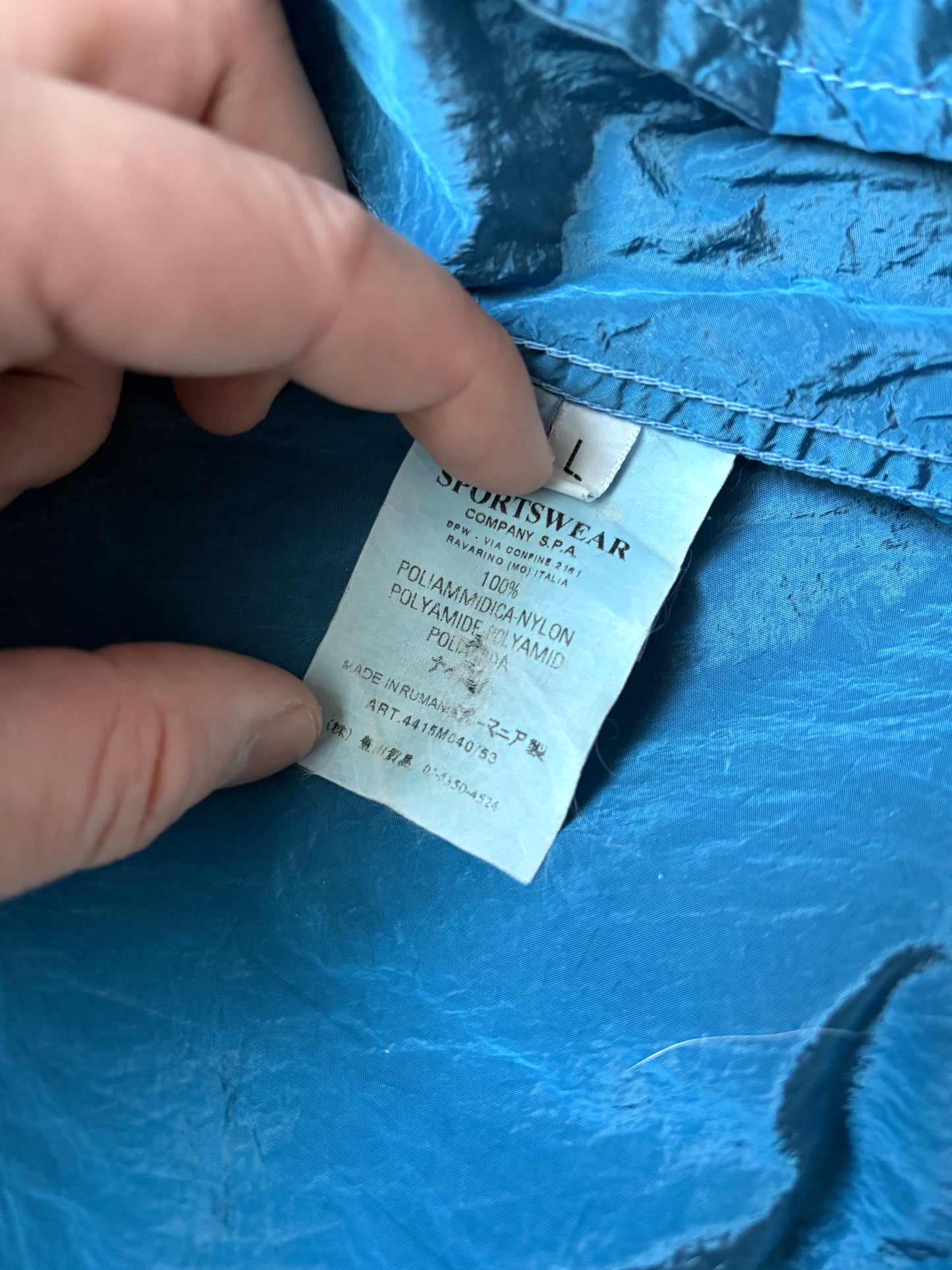 Stone Island 2004 Nylon Metal Two-Tone Lightweight Trucker Jacket