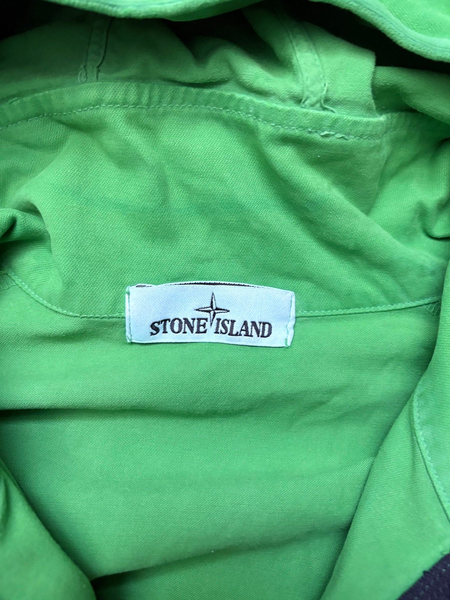 Stone Island 2016 Lime Green Thick Cotton Hooded Overshirt