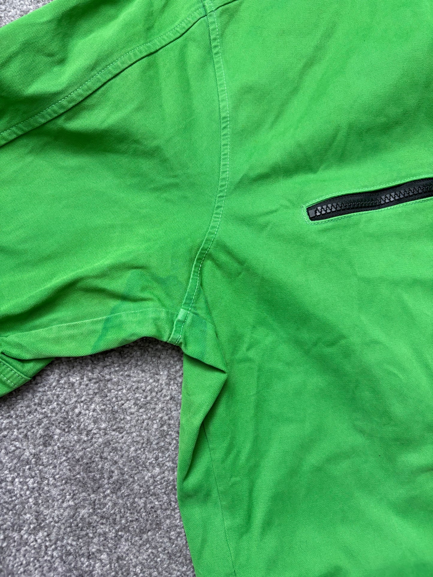 Stone Island 2016 Lime Green Thick Cotton Hooded Overshirt
