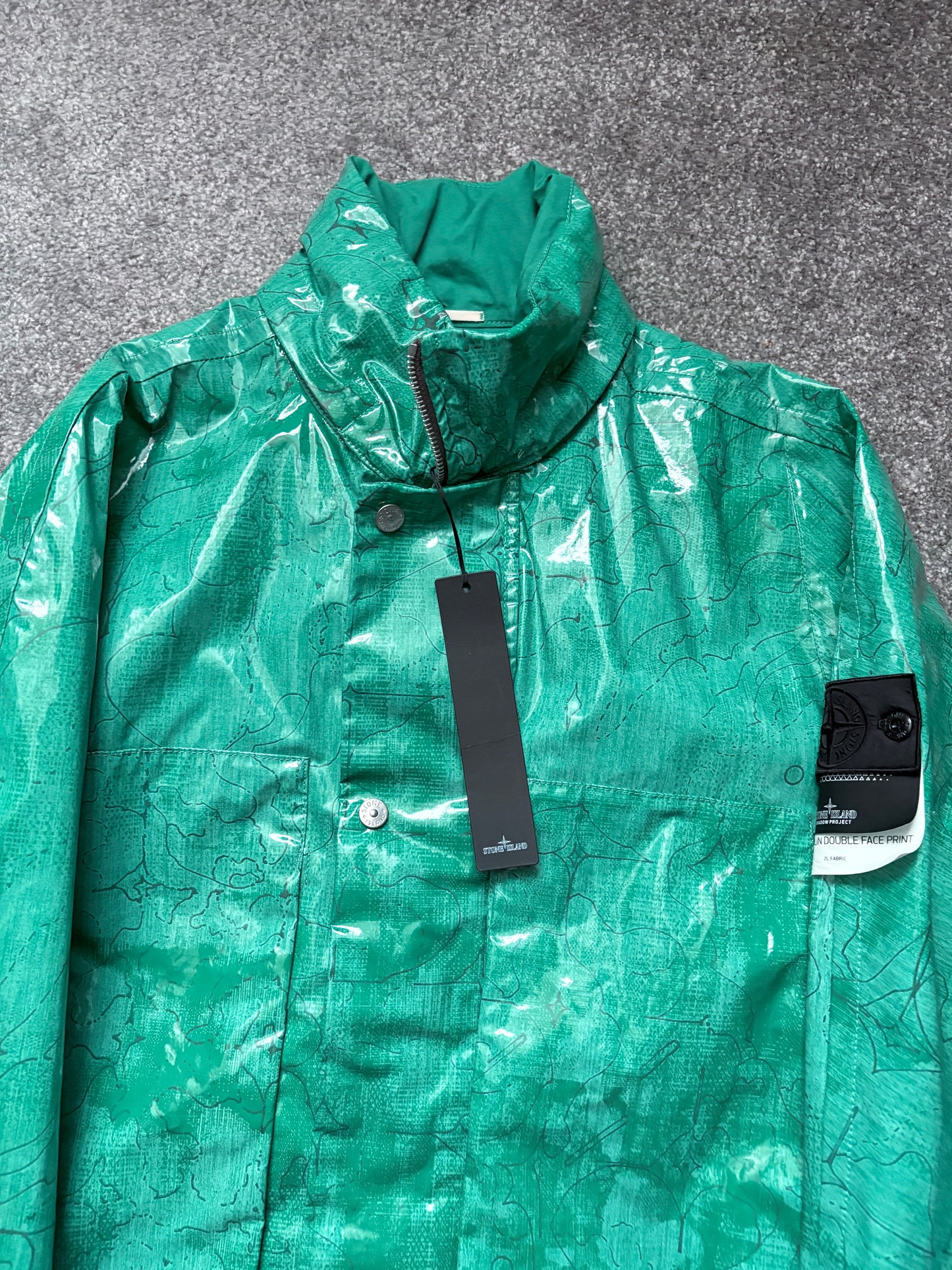 Stone Island Shadow Project Green Glass Poplin Jacket