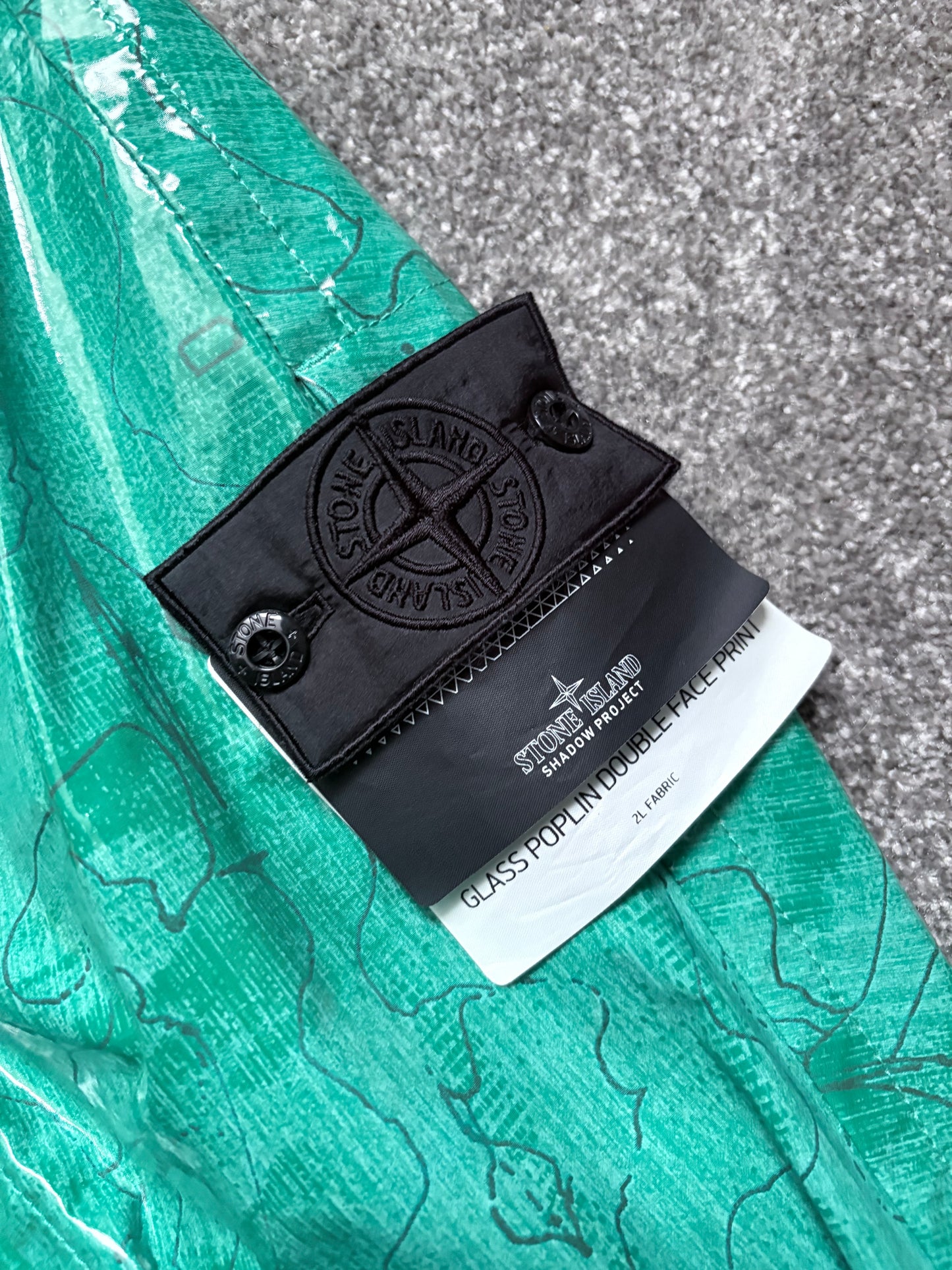 Stone Island Shadow Project Green Glass Poplin Jacket