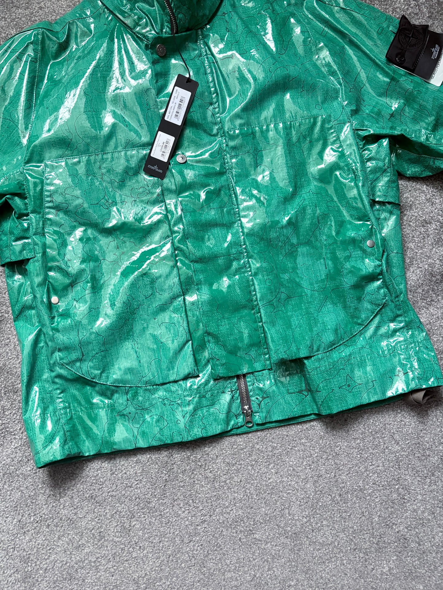 Stone Island Shadow Project Green Glass Poplin Jacket