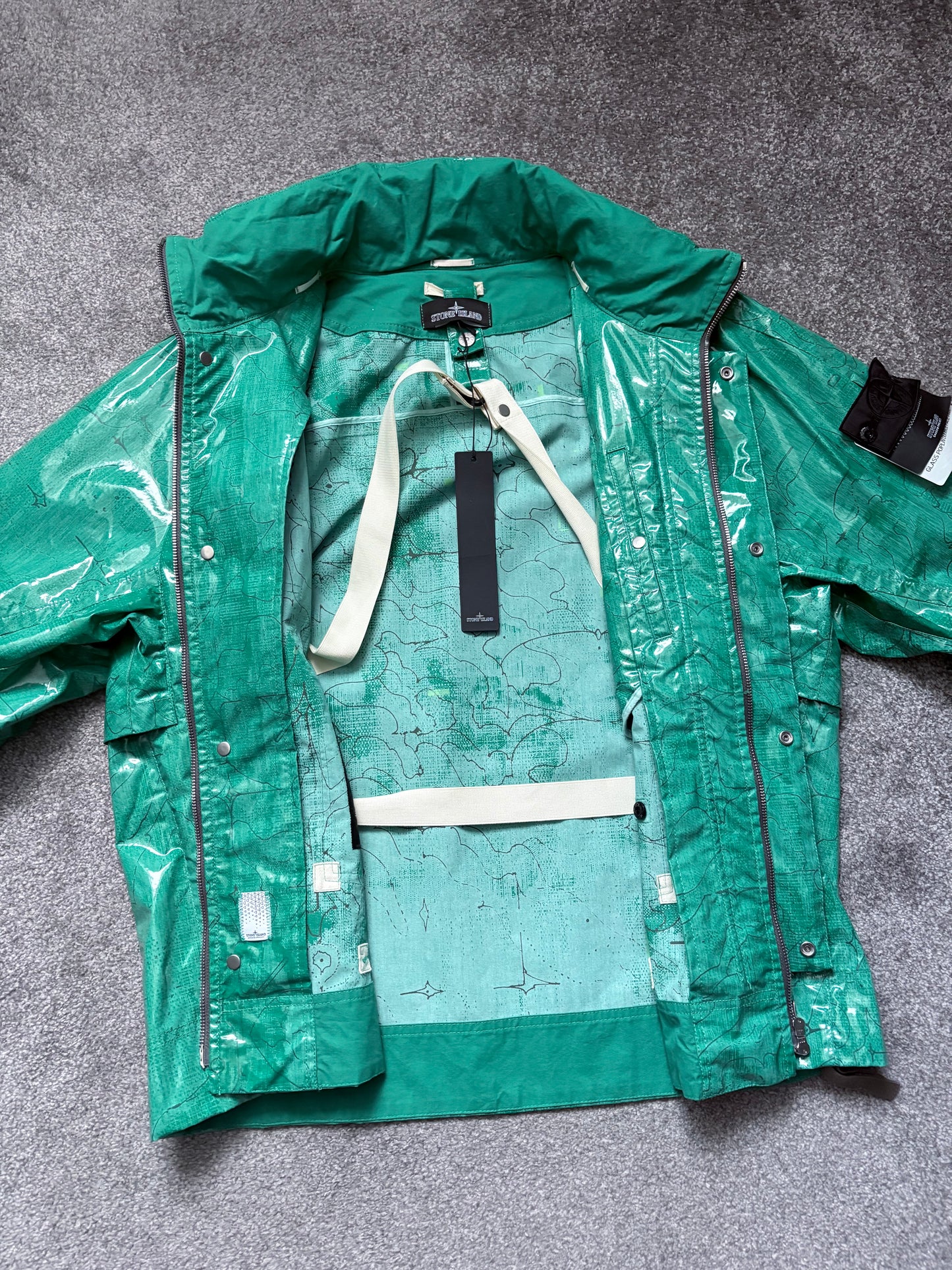 Stone Island Shadow Project Green Glass Poplin Jacket