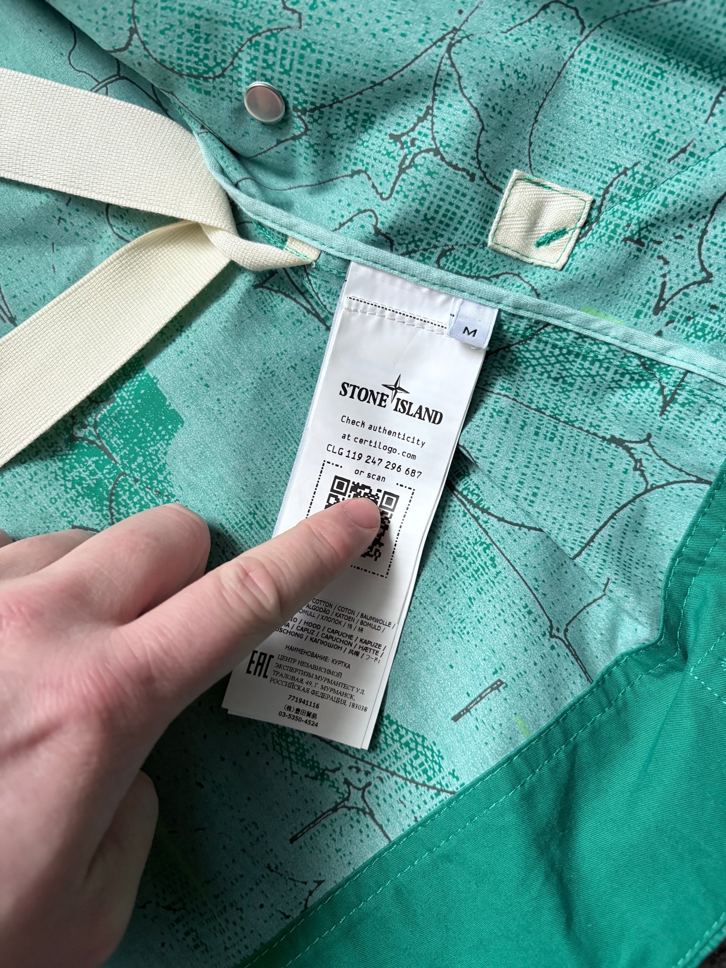 Stone Island Shadow Project Green Glass Poplin Jacket