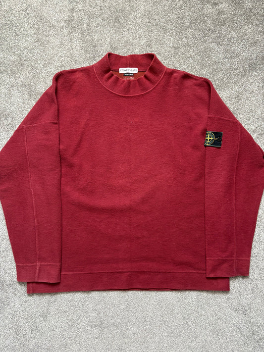 Stone Island 1996 Red Mock Neck Jumper