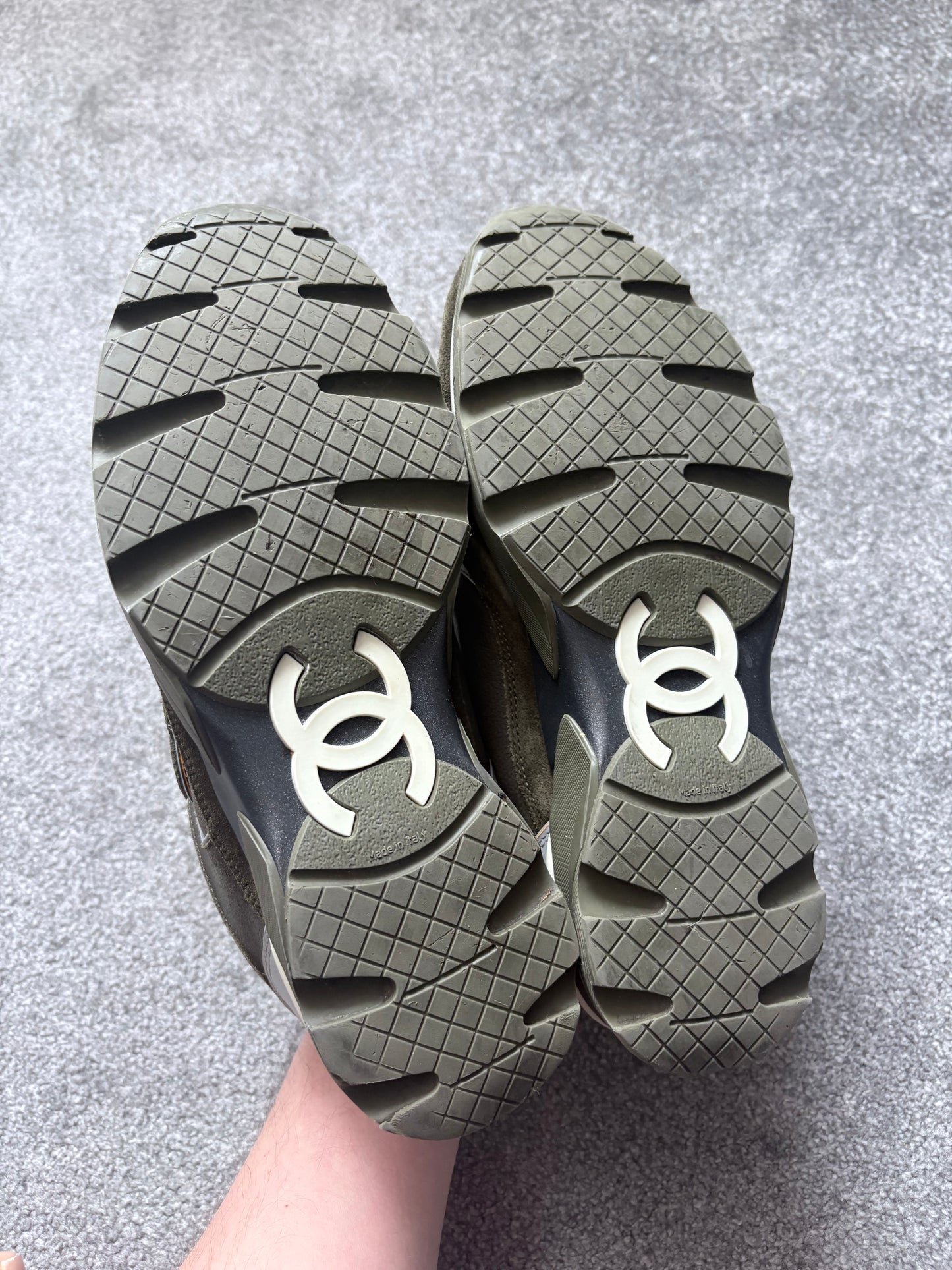 Chanel 2015 3M Khaki CC Runner Sneaker Trainers