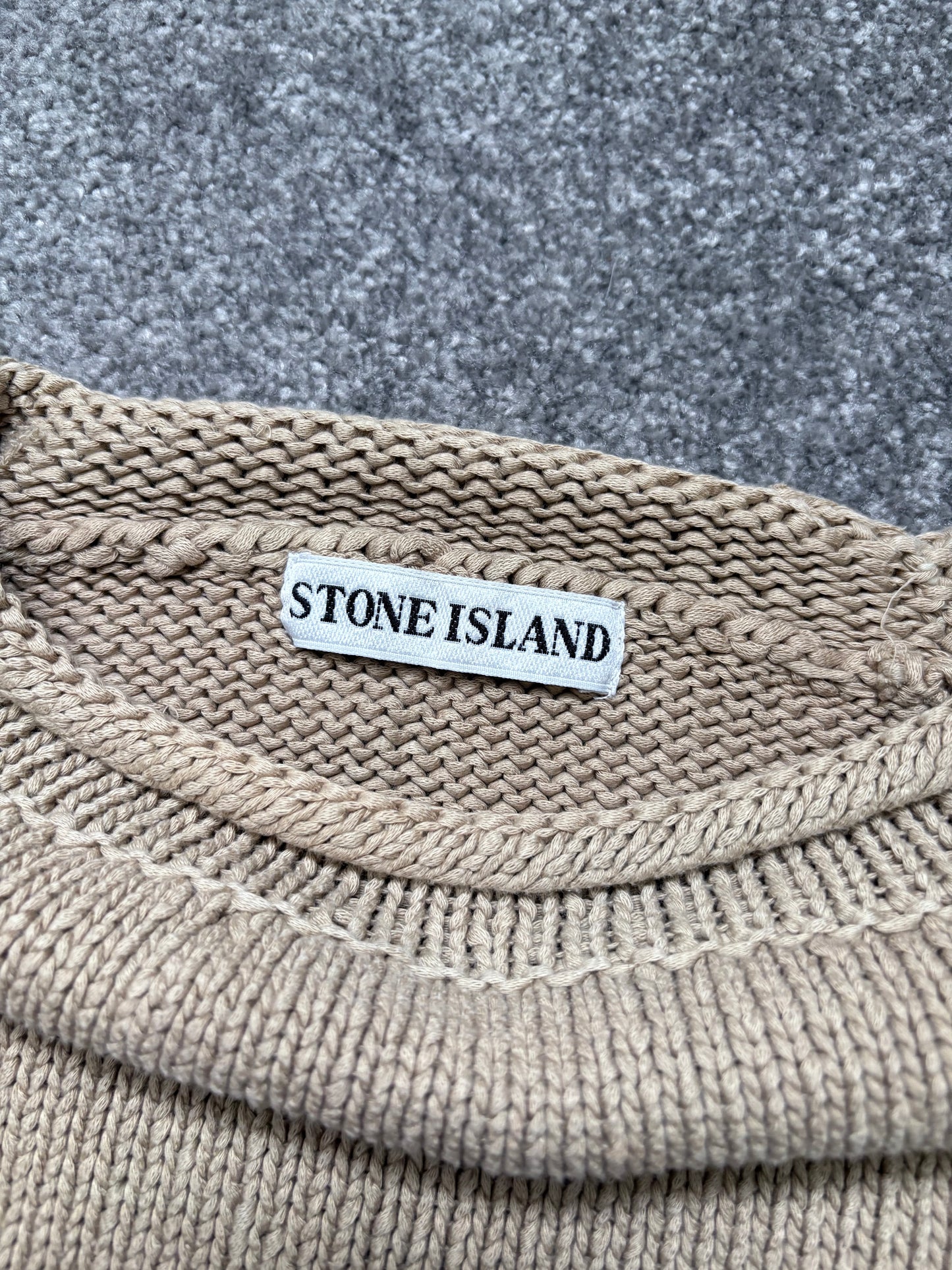 Stone Island 90s Beige Knit Jumper